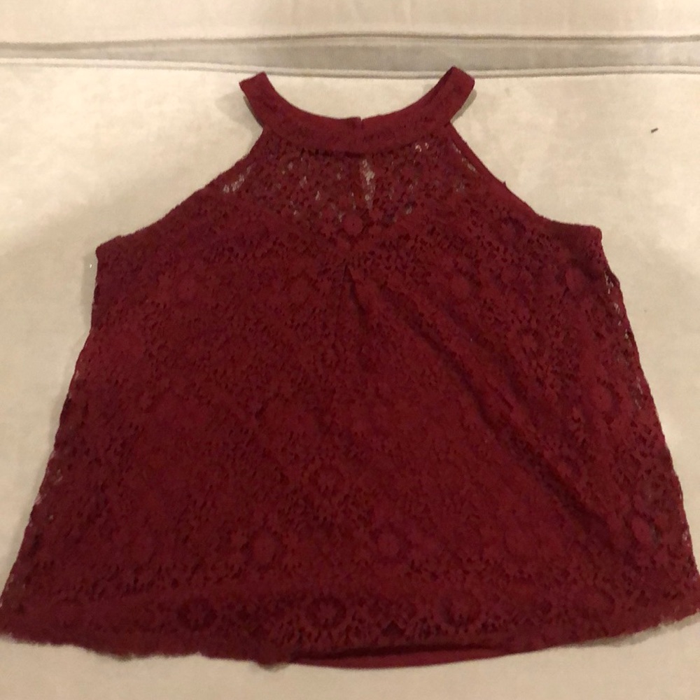 Lace red top